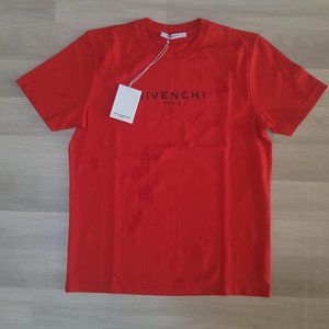 Givenchy Worn Fabric Red T-Shirt